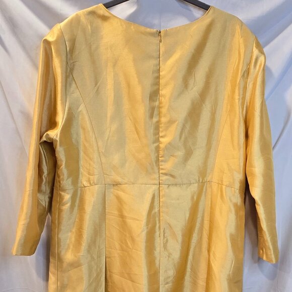 Vintage Mystique Collection By Ben Marc Dress Gold Size 20 Gems Church Dress - Picture 6 of 8